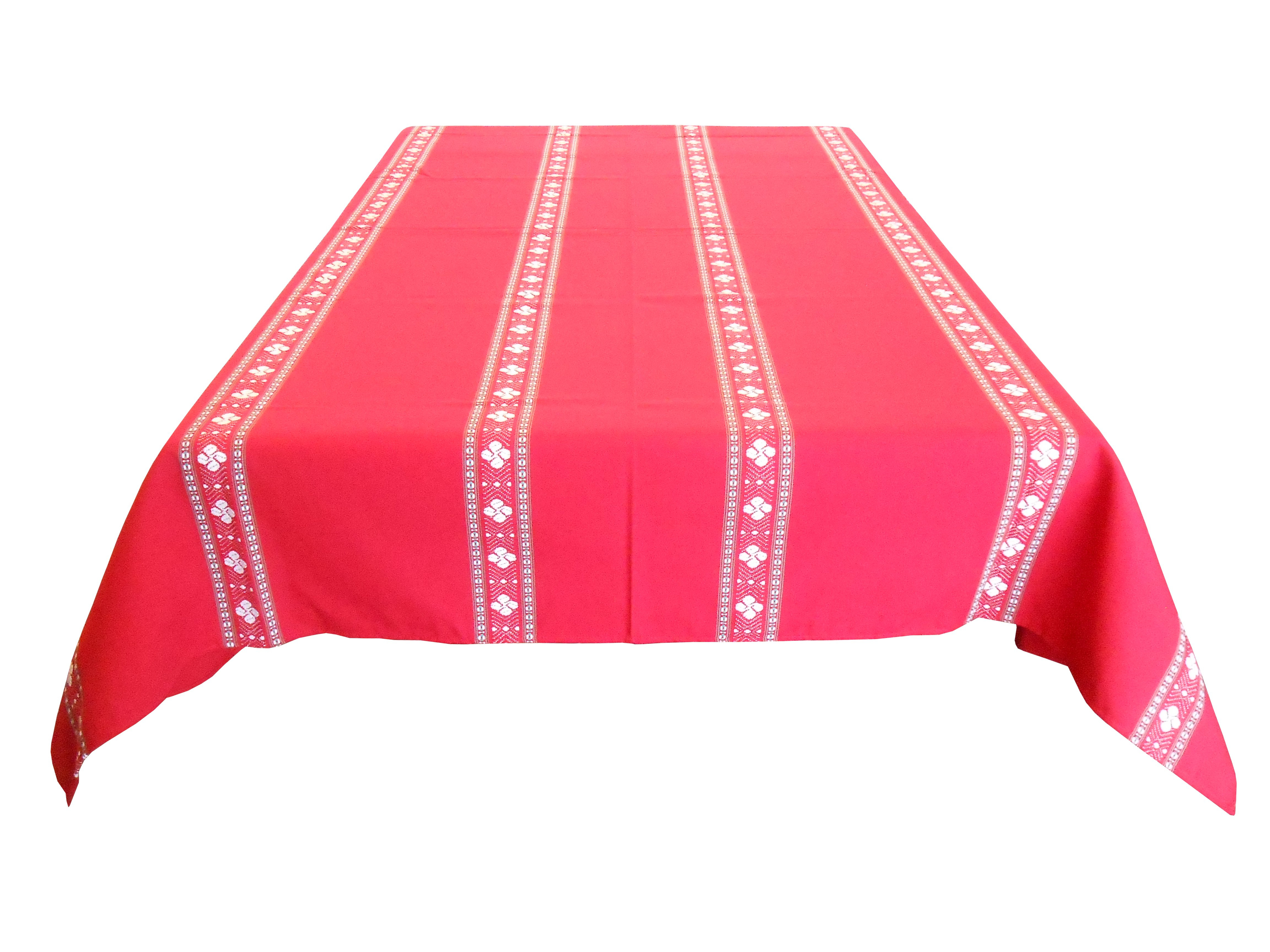 Nappe traditionnelle croix basque rouge rectangle 170 x 300 cm